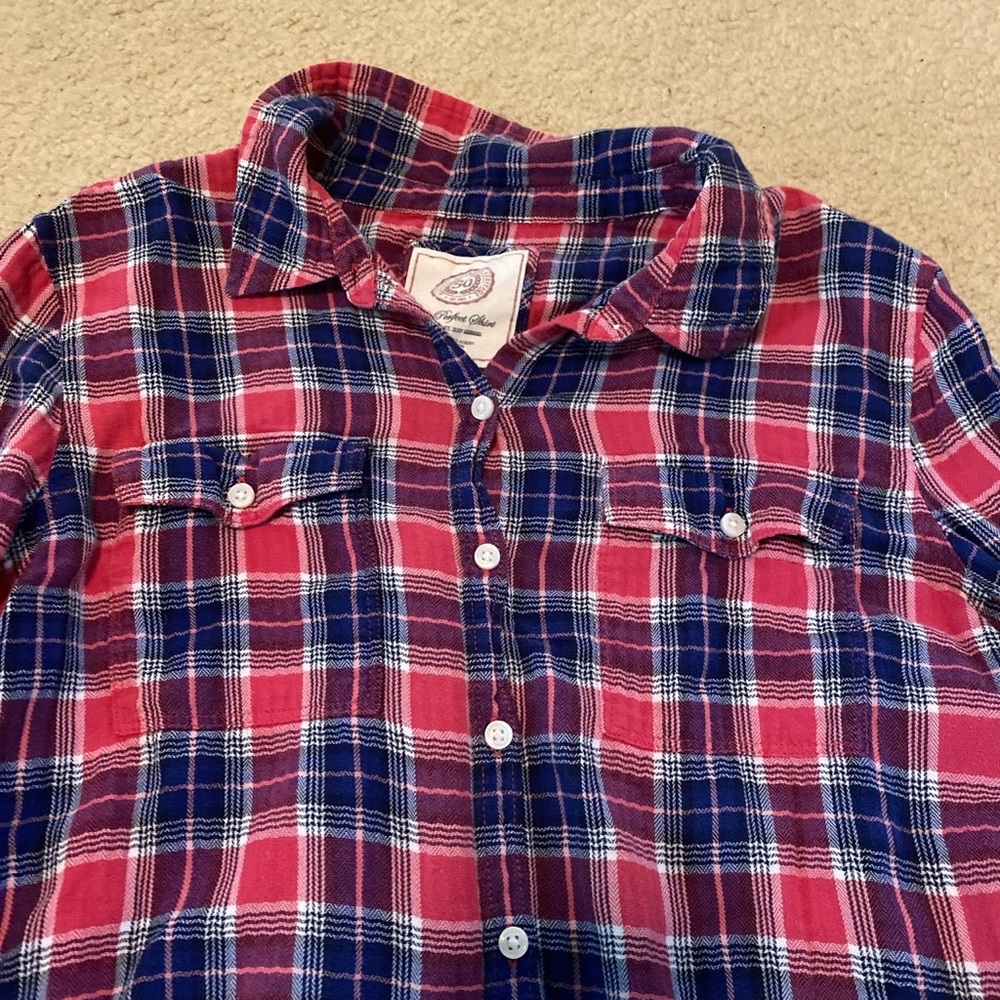 Pink Blue White Plaid